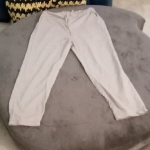 Tan draw string lien pants